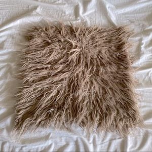 Phantoscope Blush Taupe Faux Fur Throw Pillow Covers